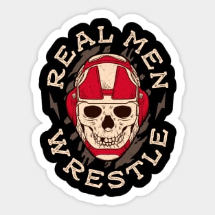 Wrestling Real Men Wrestle Sports Humor Sticker